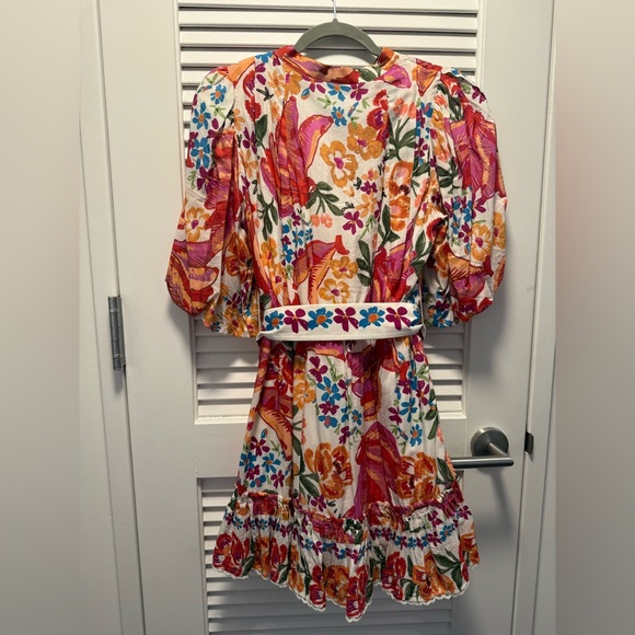 FARM Rio | White Spring Bananas Mini Dress | Multicolor, Size M - Picture 5 of 8